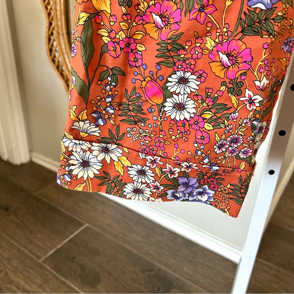 Anthropologie / Maeve Floral Wide Leg High Waist Crop Pants - Picture 7 of 10